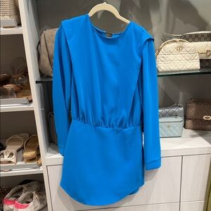Amanda Uprichard Vibrant Blue Long Sleeve Dress